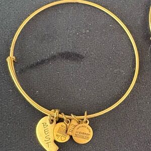 💚Alex and Ani “Best” Gold Bangle with Engraved Charms